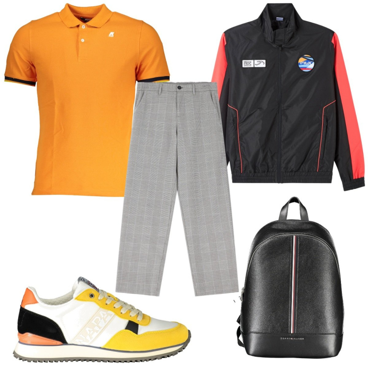 Outfit uomo - Total look #1992620. Stile Trendy per Tutti i giorni. Abbinamento con giacche, pantaloni, sneakers, polo, borse sportive.