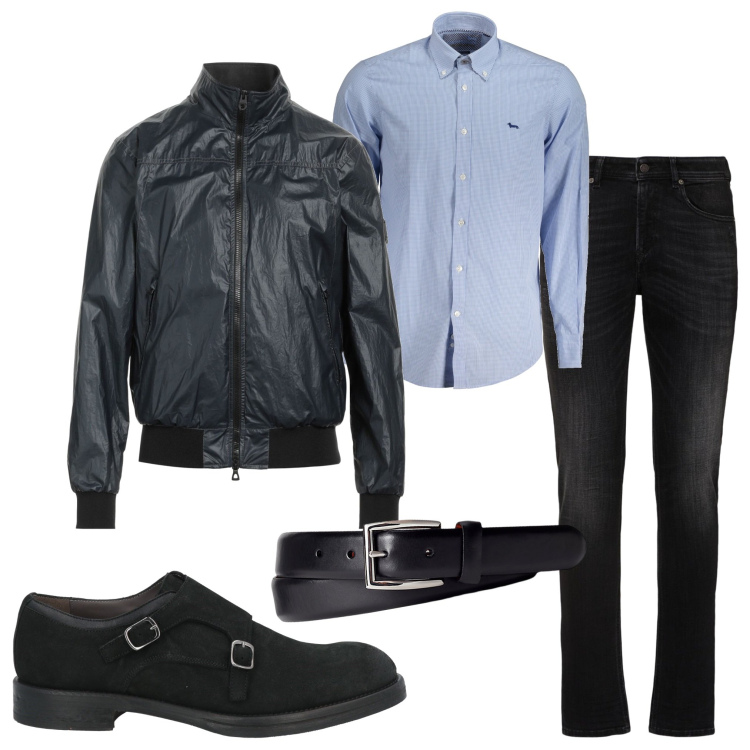 Outfit uomo - Serata. Stile Urban per Serata speciale. Abbinamento con giacche, scarpe stringate, cinture, jeans skinny, camicie.