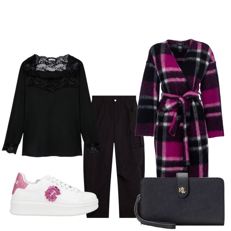 Outfit donna - Coloriamo il nero. Stile Basic per Tutti i giorni. Abbinamento con sneakers, pantaloni cargo, cappotti, t-shirt, pochette.