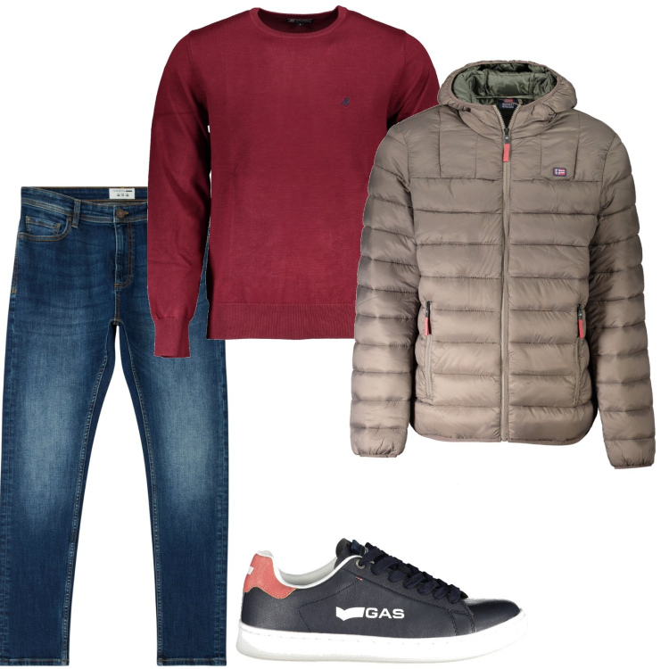 Outfit uomo - Total look #1993088. Stile Casual per Tutti i giorni. Abbinamento con jeans skinny, maglieria, giacche, sneakers.