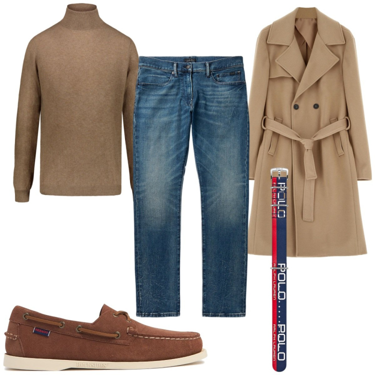 Outfit uomo - Total look #1993276. Stile Casual per Tutti i giorni. Abbinamento con cappotti, jeans, orologi, maglieria, scarpe stringate.