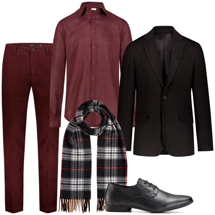 Outfit uomo - Total look #1993441. Stile Business/Elegante per Ufficio. Abbinamento con scarpe stringate, pantaloni, sciarpe, giacche, camicie.