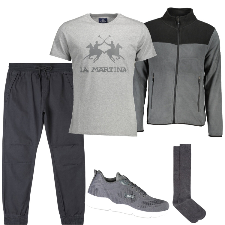 Outfit uomo - Total look #1993472. Stile Casual per Tutti i giorni. Abbinamento con pantaloni, t-shirt, felpe, calzini, sneakers.