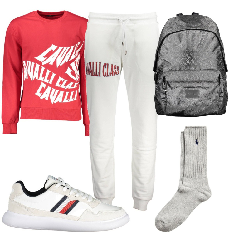 Outfit uomo - Total look #1993814. Stile Trendy per Sport. Abbinamento con calzini, sneakers, felpe, pantaloni, borse sportive.