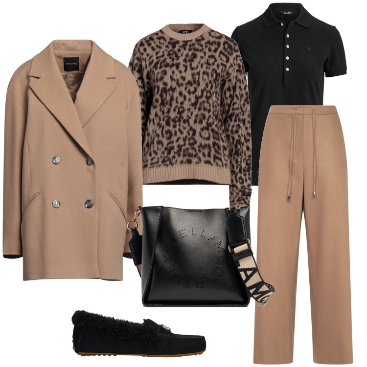 Outfit donna - For Leopard’s fan. Stile Casual per Tutti i giorni. Abbinamento con pullovers, cappotti, polo, mocassini, pantaloni, borse a spalla.
