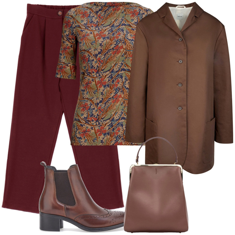 Outfit donna - Sporty november. Stile Mannish per Tutti i giorni. Abbinamento con pantaloni, maglieria, trench, stivaletti chelsea, borse a spalla.
