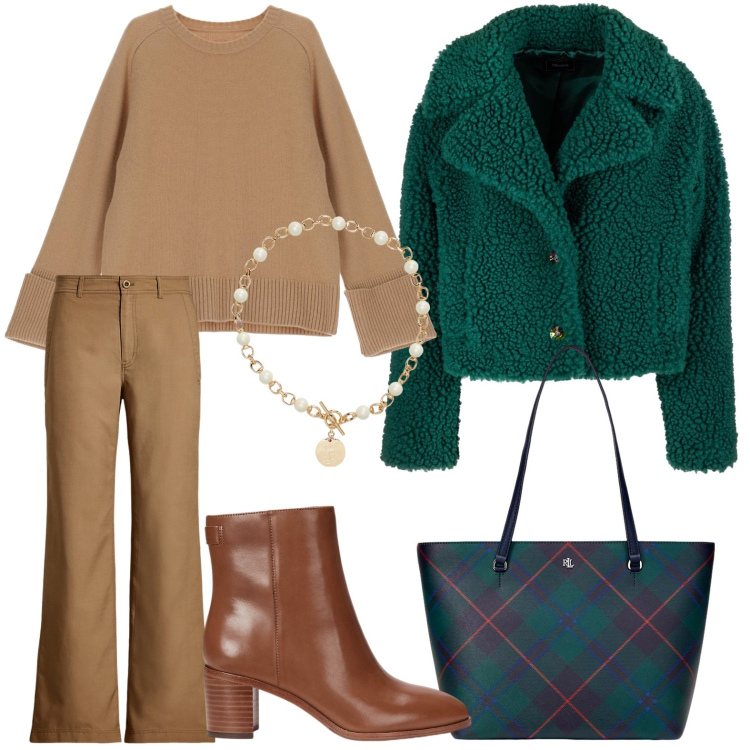 Outfit donna - It\'s Bantoa Singles\' Day!. Stile Chic per Tutti i giorni. Abbinamento con blazer, pullovers, collane, borse tote, stivaletti, pantaloni.