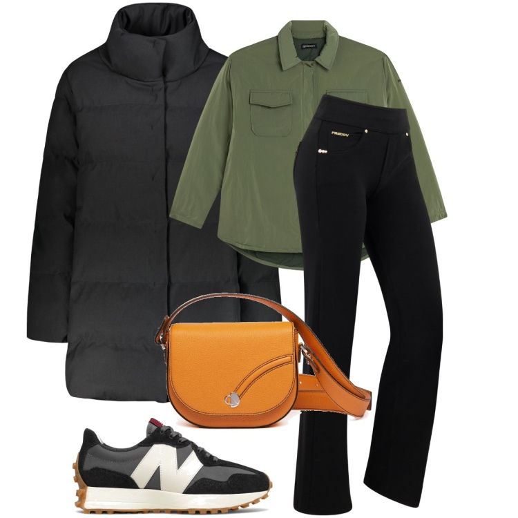 Outfit donna - Il soprabito imbottito. Stile Sporty chic per Tutti i giorni. Abbinamento con sneakers, camicie, pantaloni, piumini, borse a tracolla.