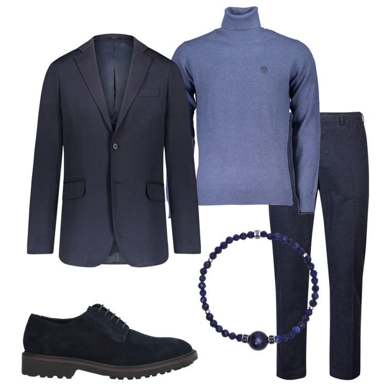 Outfit uomo - Blazer rivisionato. Stile Urban per Tutti i giorni. Abbinamento con scarpe stringate, braccialetti, pantaloni, giacche, maglieria.