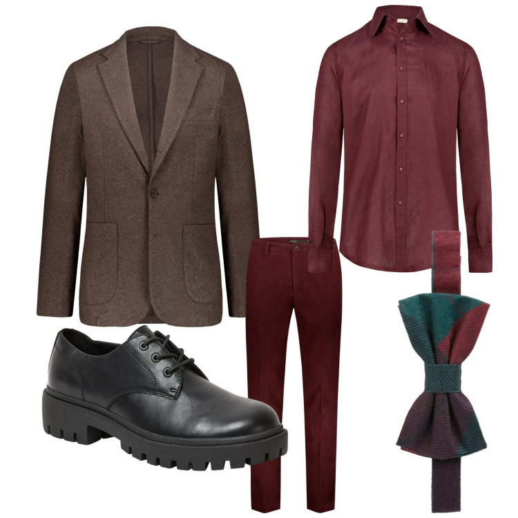 Outfit uomo - Dandy. Stile Business/Elegante per Serata speciale. Abbinamento con scarpe stringate, pantaloni, papillon, giacche, camicie.