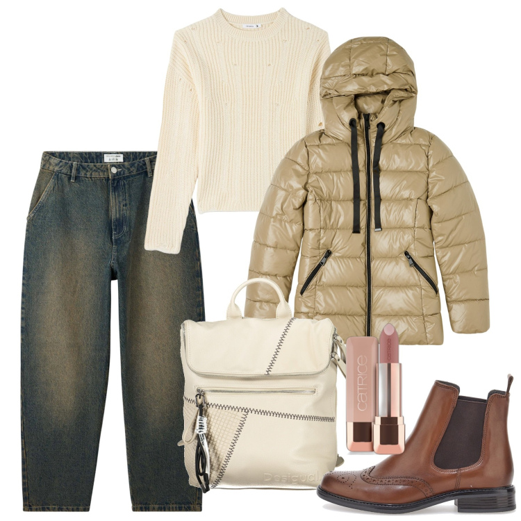 Outfit donna - It\'s Bantoa Singles\' Day!. Stile Basic per Tutti i giorni. Abbinamento con rossetti, jeans, blazer, maglieria, stivaletti chelsea, zaini.