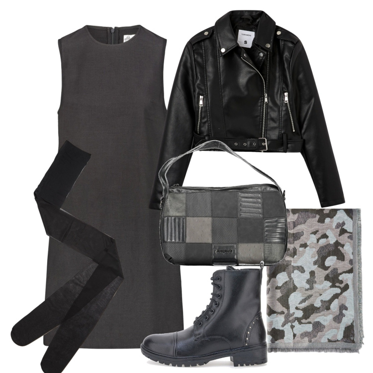Outfit donna - It\'s Bantoa Singles\' Day!. Stile Rock per Tutti i giorni. Abbinamento con collant, giacche, anfibi, vestiti a tubino, borse a spalla, sciarpe.