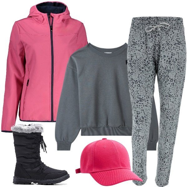 Outfit donna - I primi freddi. Stile Casual per Sport. Abbinamento con stivaletti, cappelli, felpe, pantaloni, giacche sportive.