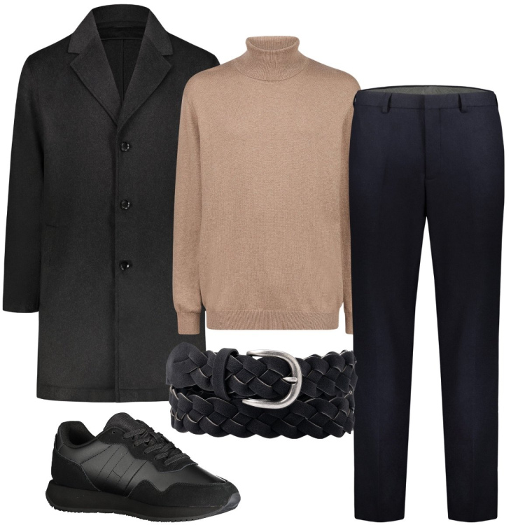 Outfit uomo - La cintura intrecciata. Stile Business/Elegante per Serata speciale. Abbinamento con pantaloni, maglieria, sneakers, cappotti, cinture.