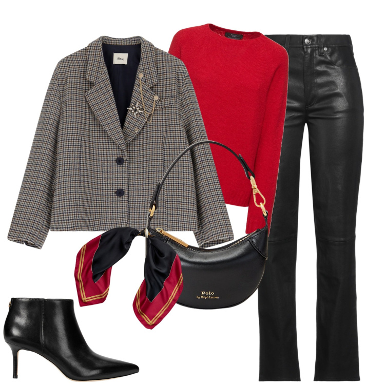 Outfit donna - La giacca Dixie. Stile Urban per Tutti i giorni. Abbinamento con pantaloni, blazer, portafogli, stivaletti, foulard, maglieria.