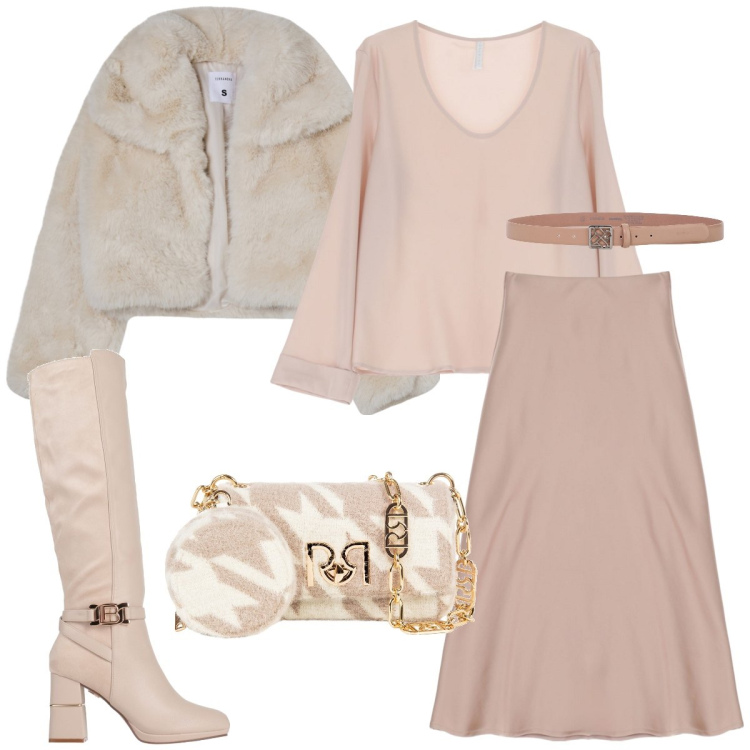 Outfit donna - Pastello. Stile Chic per Tutti i giorni. Abbinamento con stivali, blazer, borse a tracolla, gonne longuette, cinture, camicie.