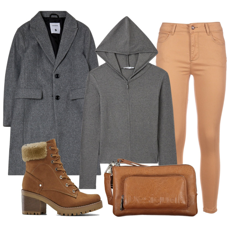 Outfit donna - Outfit per tutti i giorni. Stile Casual per Tutti i giorni. Abbinamento con stivaletti, maglieria, cappotti, jeans skinny, borse a tracolla.