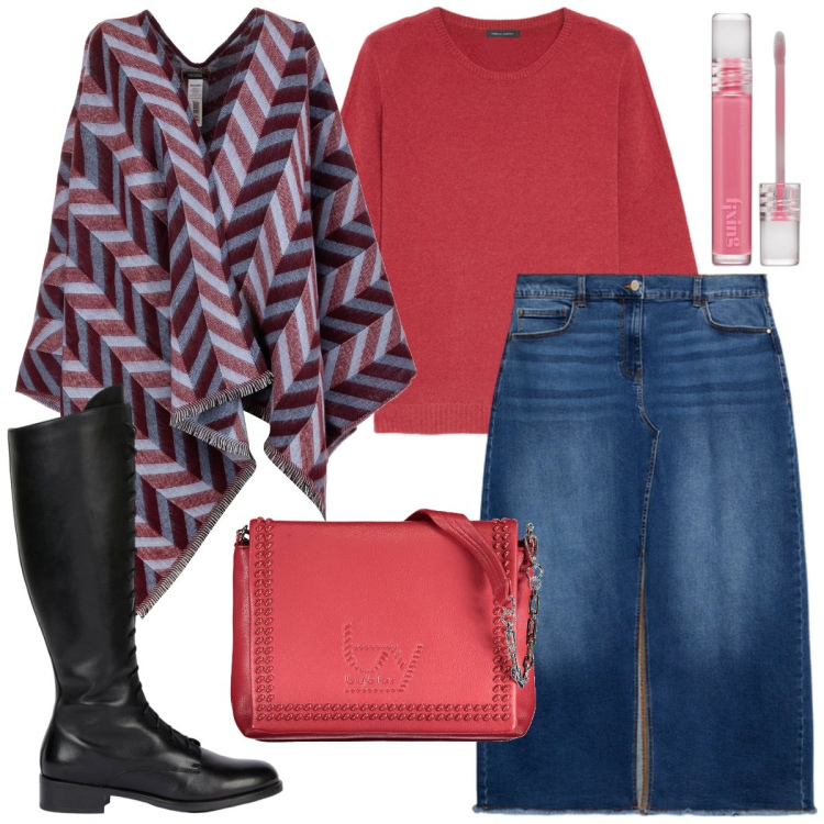 Outfit donna - Un po\' vintage. Stile 70s per Tutti i giorni. Abbinamento con rossetti, cappe, gonne lunghe, borse a spalla, maglieria, stivali.
