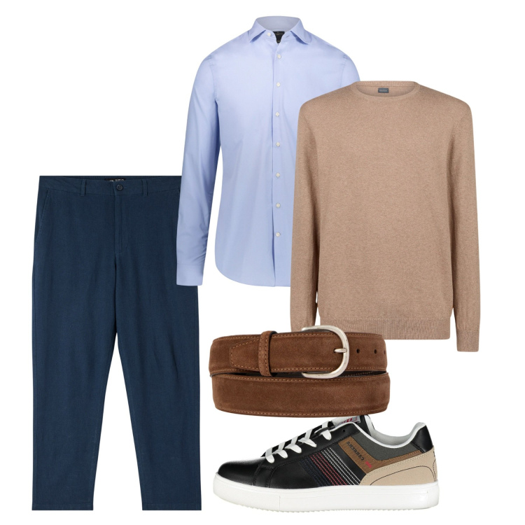 Outfit uomo - Pantaloni classici. Stile Casual per Tutti i giorni. Abbinamento con pantaloni, maglieria, camicie, cinture, sneakers.