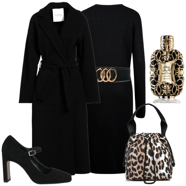 Outfit donna - City. Stile Chic per Tutti i giorni. Abbinamento con cinture, cappotti, décolleté, profumi, vestiti midi/longuette, borse a mano.