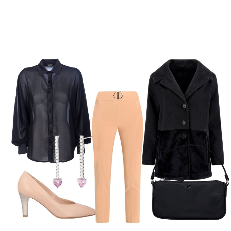 Outfit donna - Alla laurea di mia nipote. Stile Bon Ton per Serata fuori. Abbinamento con décolleté, orecchini, pantaloni, camicie, cappotti, pochette.