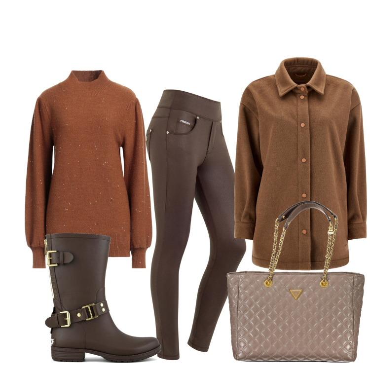 Outfit donna - Il cappotto non cappotto. Stile Basic per Tutti i giorni. Abbinamento con maglieria, cappotti, jeans skinny, stivali, borse a spalla.