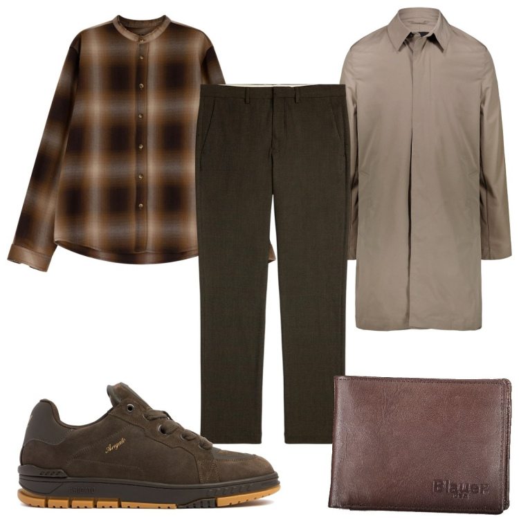 Outfit uomo - Total look #1995544. Stile Casual per Tutti i giorni. Abbinamento con camicie, pantaloni, giacche, sneakers, portafogli.