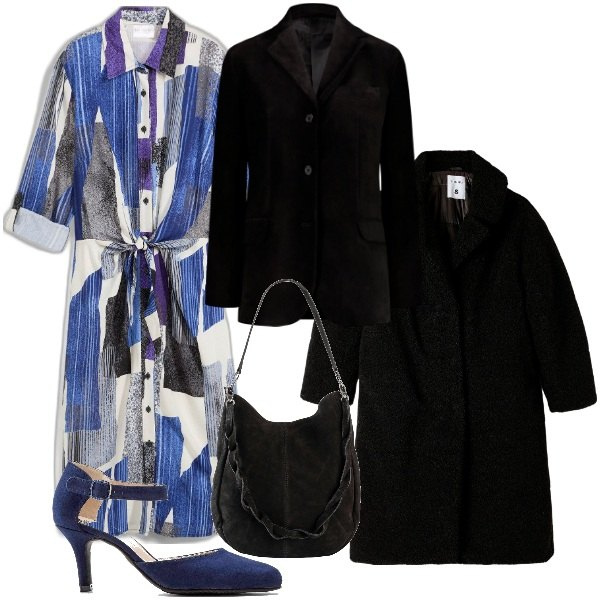 Outfit donna - In ufficio. Stile Bon Ton per Ufficio. Abbinamento con décolleté, vestiti chemisier, borse a mano, cappotti, blazer.