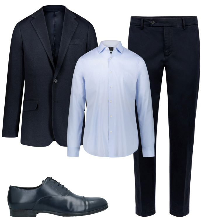 Outfit uomo - Total look #1995803. Stile Business/Elegante per Tutti i giorni. Abbinamento con scarpe stringate, pantaloni chino, camicie, giacche.