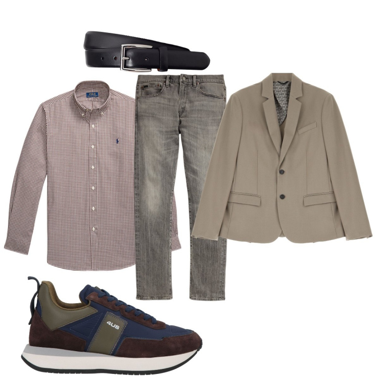 Outfit uomo - Total look #1996096. Stile Trendy per Tutti i giorni. Abbinamento con sneakers, giacche, cinture, jeans, camicie.