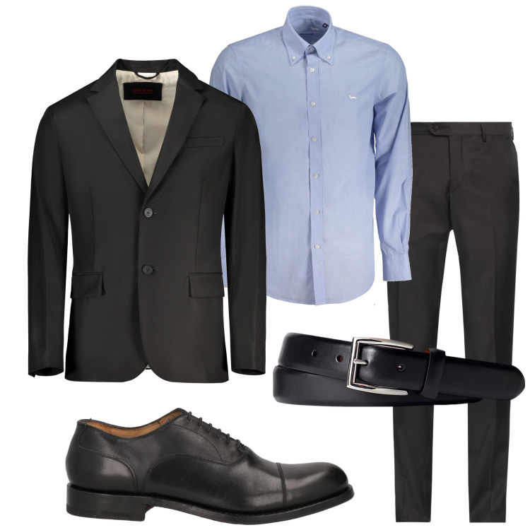 Outfit uomo - Business men. Stile Business/Elegante per Ufficio. Abbinamento con pantaloni, scarpe stringate, cinture, giacche, camicie.