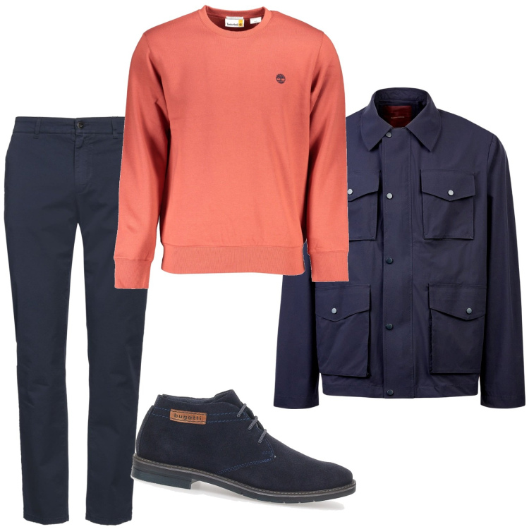 Outfit uomo - Total look #1996552. Stile Casual per Tutti i giorni. Abbinamento con pantaloni chino, scarpe stringate, felpe, giacche.