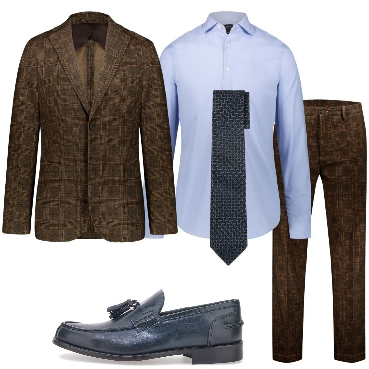 Outfit uomo - La camicia Oxford. Stile Business/Elegante per Serata speciale. Abbinamento con pantaloni, giacche, scarpe stringate, camicie, cravatte.