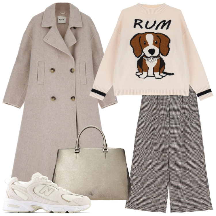 Outfit donna - Total look #1997415. Stile Casual chic per Tutti i giorni. Abbinamento con sneakers, pantaloni, cappotti, pullovers, borse a mano.