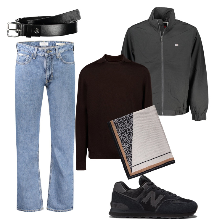 Outfit uomo - Il casual di classe. Stile Casual per Tutti i giorni. Abbinamento con sneakers, sciarpe e foulard, maglieria, giacche, jeans, cinture.
