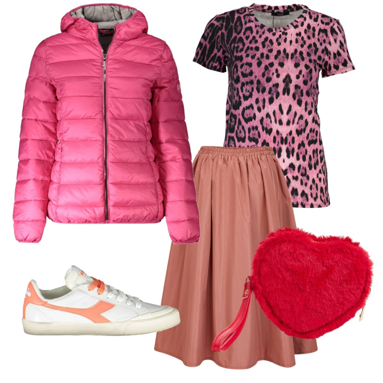 Outfit donna - Single day. Stile Boho per Tutti i giorni. Abbinamento con portafogli, gonne lunghe, blazer, sneakers, t-shirt.