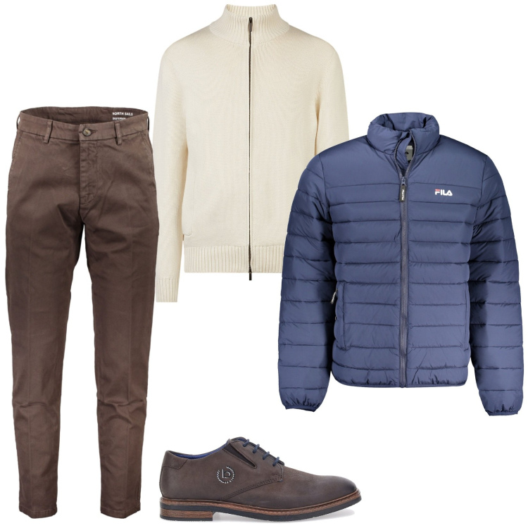 Outfit uomo - Mix and match. Stile Casual per Tutti i giorni. Abbinamento con scarpe stringate, pantaloni, cardigans, giacche.
