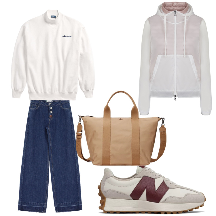 Outfit donna - Aperitivo. Stile Trendy per Tutti i giorni. Abbinamento con sneakers, jeans, felpe, borse tote, blazer.