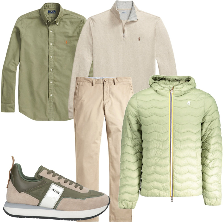 Outfit uomo - Il giubbotto verde sofisticato. Stile Urban per Tutti i giorni. Abbinamento con sneakers, pantaloni, camicie, pullovers, giacche.