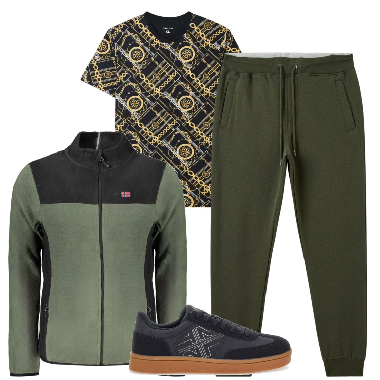 Outfit uomo - City. Stile Casual per Tutti i giorni. Abbinamento con t-shirt, pantaloni, sneakers, felpe.