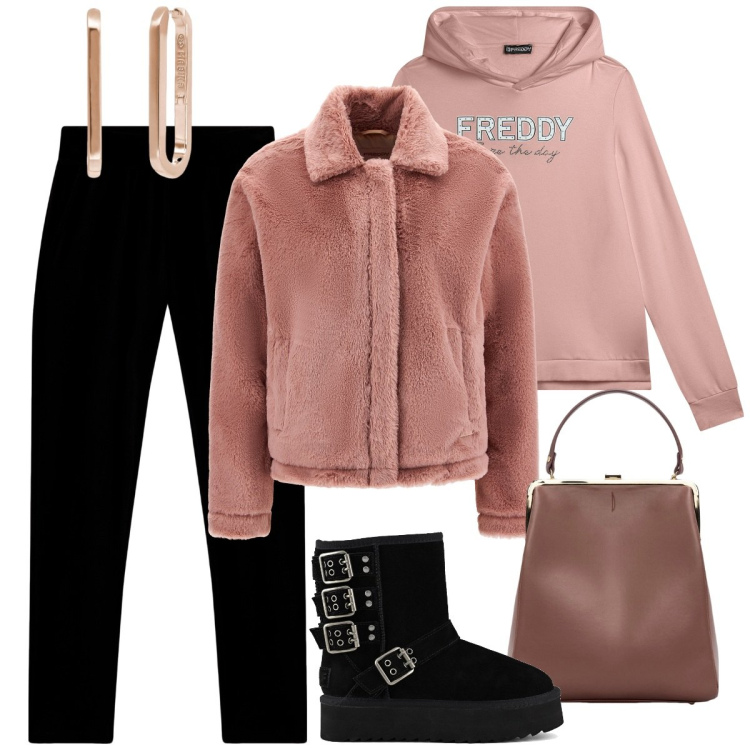 Outfit donna - Pantaloni in velluto millerighe. Stile Sporty chic per Tutti i giorni. Abbinamento con orecchini, pantaloni, felpe con cappuccio, cappotti, borse a spalla, stivaletti.