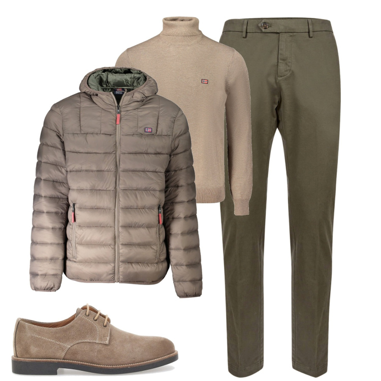 Outfit uomo - Total look #1998191. Stile Urban per Tutti i giorni. Abbinamento con scarpe stringate, pantaloni chino, giacche, maglieria.
