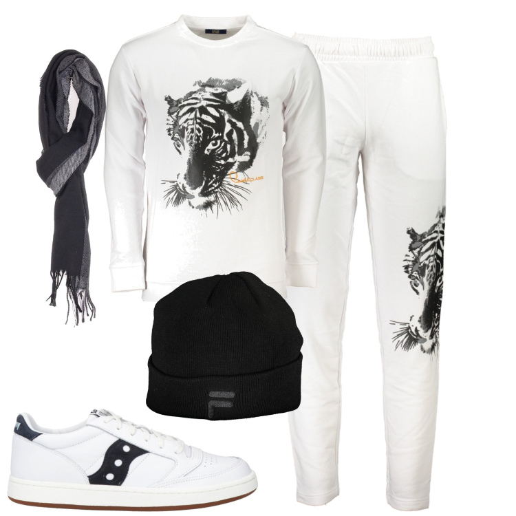 Outfit uomo - Cavalli. Stile Casual per Tutti i giorni. Abbinamento con sneakers, sciarpe, berretti, felpe, pantaloni.