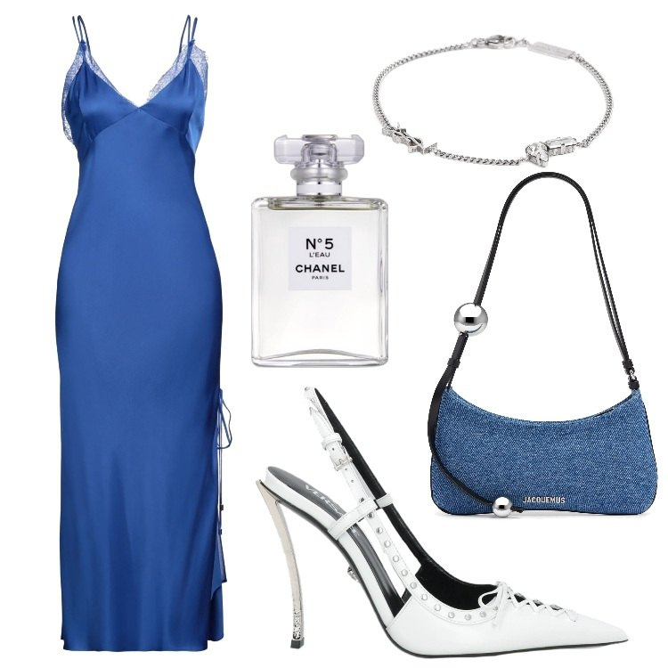Outfit donna - the corpse bride. Stile Glamour per Serata fuori. Abbinamento con vestiti midi/longuette, décolleté, profumi, braccialetti, borse a spalla.
