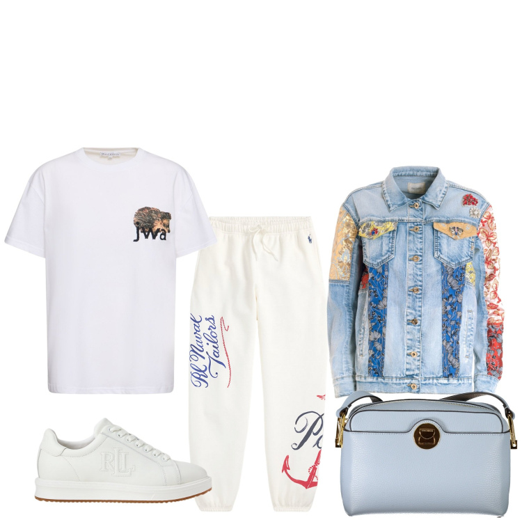 Outfit donna - Passare inosservata. Stile Basic per Tutti i giorni. Abbinamento con giacche, sneakers, pantaloni, borse a tracolla, t-shirt.