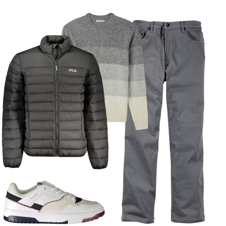 Outfit uomo - Total look #1998714. Stile Urban per Tutti i giorni. Abbinamento con pantaloni, maglieria, giacche, sneakers.