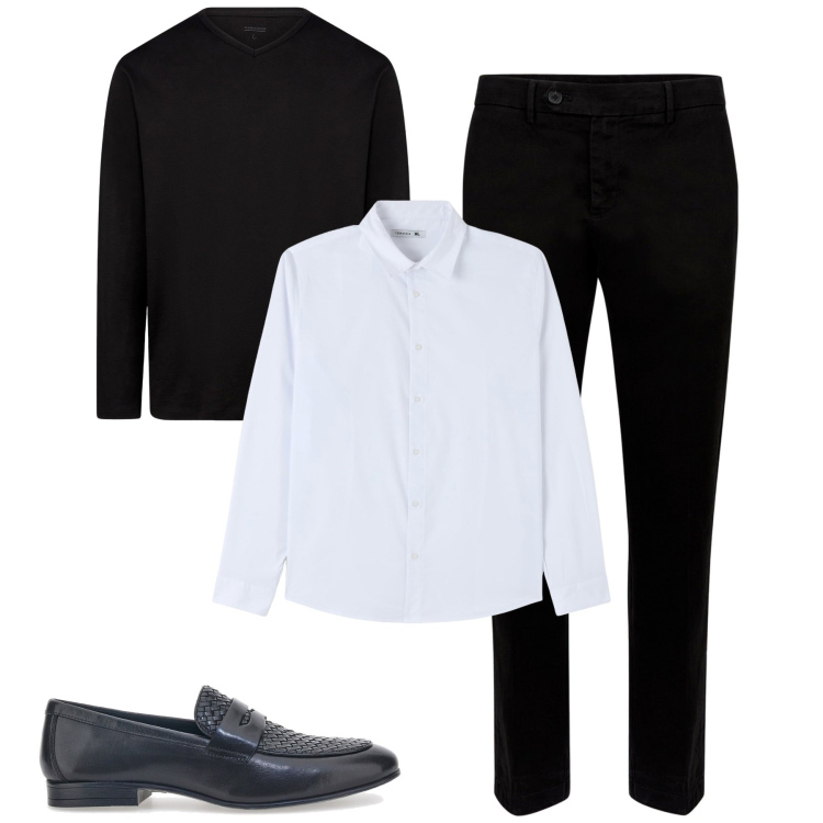 Outfit uomo - Total look #1998716. Stile Urban per Tutti i giorni. Abbinamento con camicie, scarpe stringate, pantaloni chino, t-shirt.