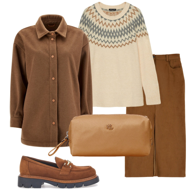 Outfit donna - I mocassini. Stile Urban per Ufficio. Abbinamento con cappotti, gonne, pochette, mocassini, maglieria.