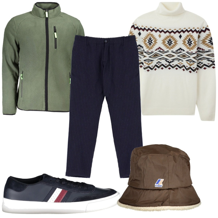 Outfit uomo - Total look #1998913. Stile Trendy per Tutti i giorni. Abbinamento con maglieria, pantaloni, felpe, cappelli, sneakers.