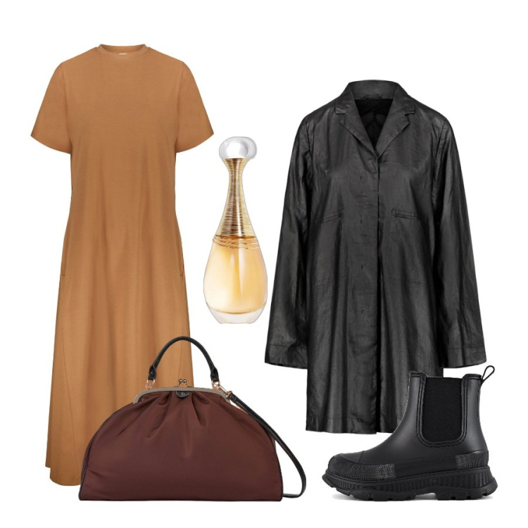 Outfit donna - Soprabito di mezza stagione. Stile Casual chic per Tutti i giorni. Abbinamento con profumi, stivali, vestiti midi/longuette, trench, borse a spalla.